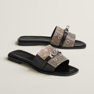 すっきりラインがおしゃれ☆【HERMES】サンダル Giulia 黒/白 Giulia sandal | Hermès USA